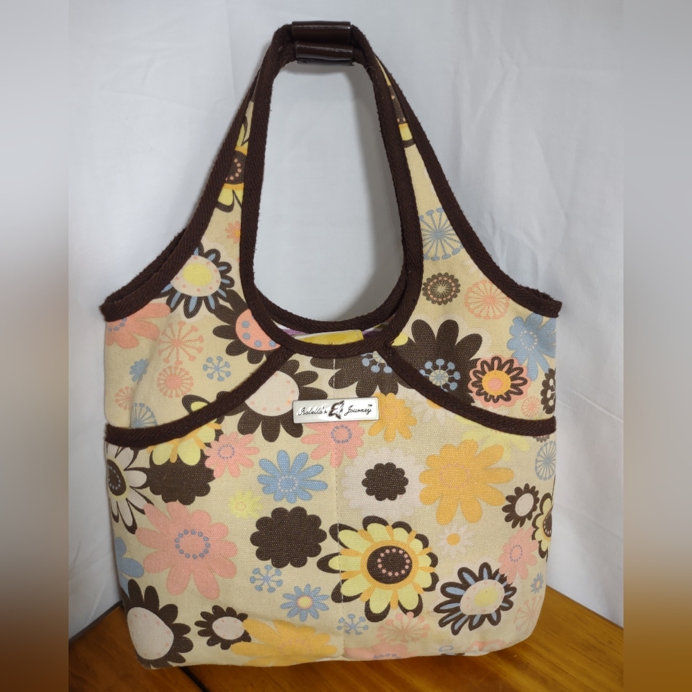 ISABELLA"S JOURNEY Canvas Handbag in a Multi Colored Flower Pattern